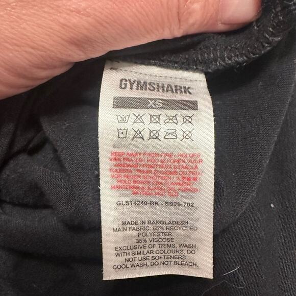 Gymshark Women's Short Sleeve Asymmetrical Black T-Shirt Size XS - Picture 5 of 8